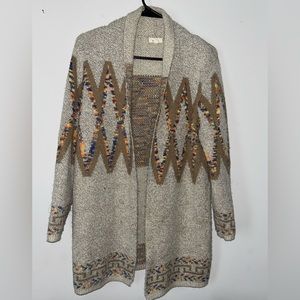 Debut Size S/M Tribal Geometric Pattern Cardigan Sweater